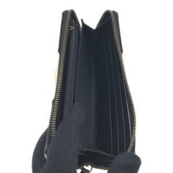Gucci GG Marmont Zip Around Long Wallet Black White Leather - Picture 9 of 9